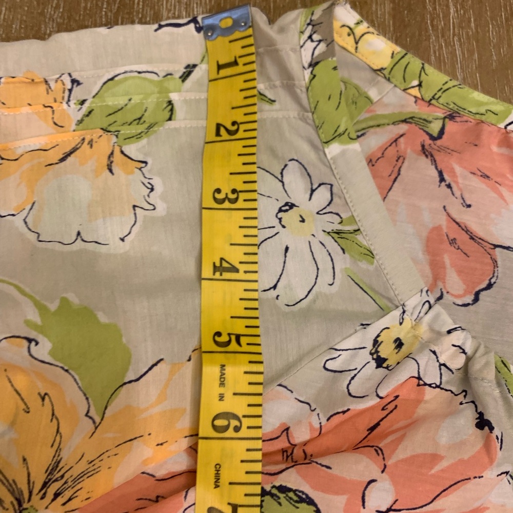 Tommy Bahama Cotton/Silk Floral Blouse in Orange, Yellow, and Green - Picture 5 of 12